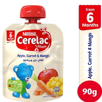 Cerelac Puree Apple Mango & Carrot  90 Gm