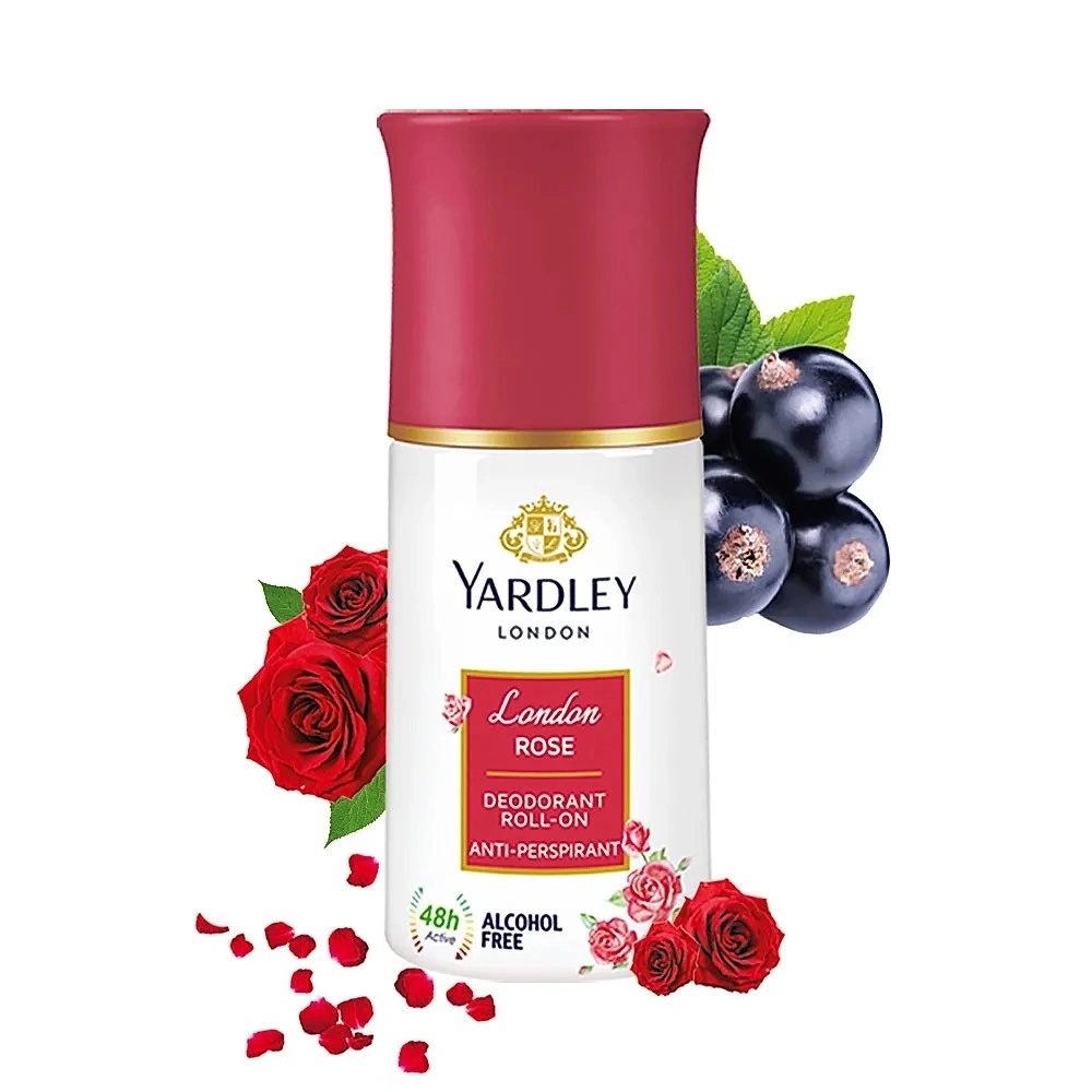 Yardley Women London for Velvet Rose Deodorant Roll on, 50ML