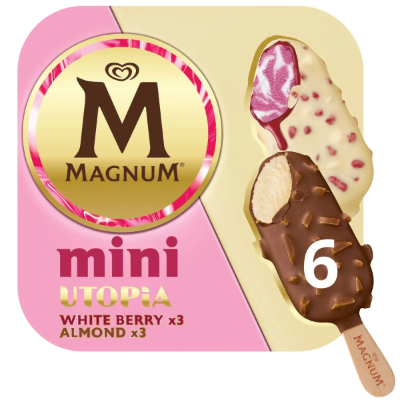 Magnum Mini Utopia Double Berries & Almond Ice Cream, 6x56ml