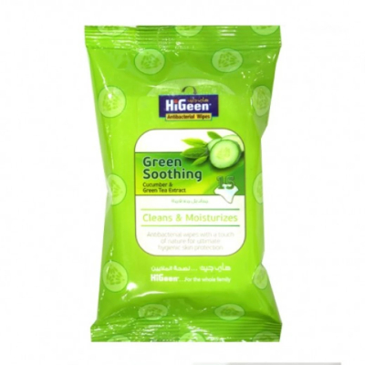 Higeen Cucumber & Green Tea Extract Wet Wipes, 15 Wipes