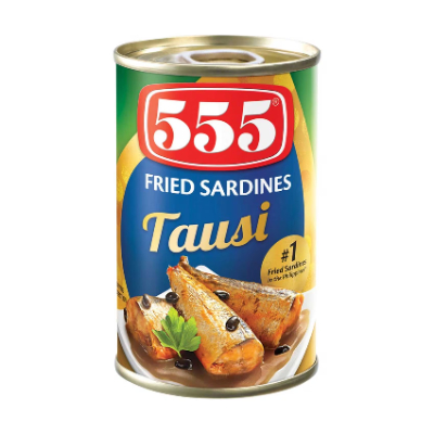555 Canned Fried Sardines With Tausi, 155gm