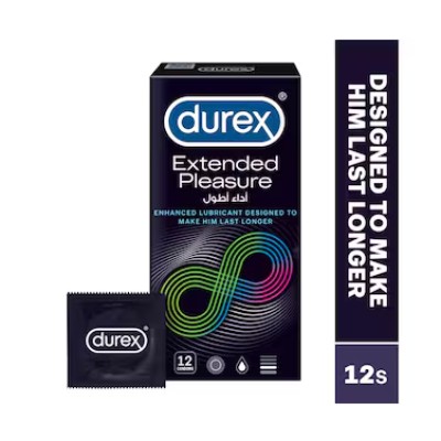 Durex Extended Pleasure Condoms for Men, 12 Pieces