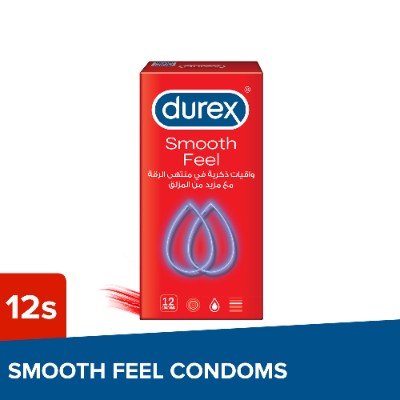 Durex Feel Smooth Condoms for Men, 12 Pieces