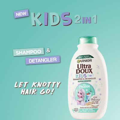GARNIER ULTRA DOUX KIDS 2-IN-1 OAT DELICACY SHAMPOO & DETANGLER, 400ML