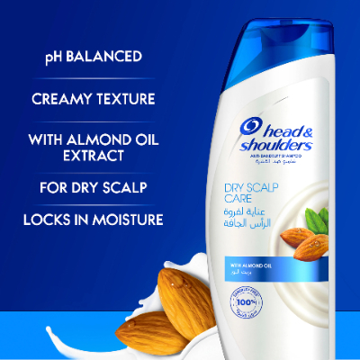 HEAD & SHOULDERS ANTI-DANDRUFF DRY SCALP CARE WITH ALMOND OIL SHAMPOO, 400ML