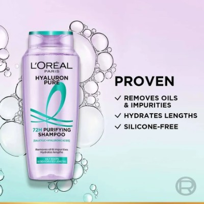L'OREAL ELVIVE HYALURON PURE 72H PURIFYING SHAMPOO, 200ML
