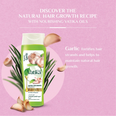 VATIKA NATURALS SPANISH GARLIC NATURAL HAIR GROWTH SHAMPOO, 400ML