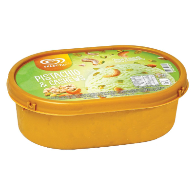 SELECTA PISTACHIO & CASHEWS ICE CREAM TUB 750ML