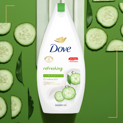 DOVE CUCUMBER & GREEN TEA REFRESHING BODY WASH, 500ML
