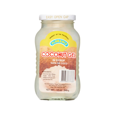 FLORENCE NATA DE COCO WHITE COCONUT GEL IN SYRUP, 340G