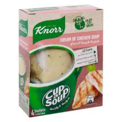 KNORR CUP A SOUP CREAM OF CHICKEN INSTANT SOUP, 4X18G