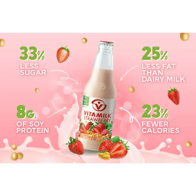 VITAMILK STRAWBERRY SOY MILK, 300ML