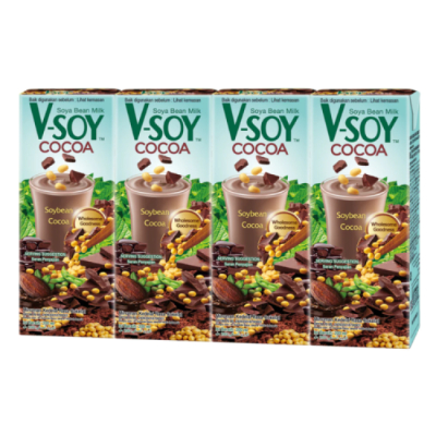 V-SOY COCOA SOY BEAN MILK, 4X200ML