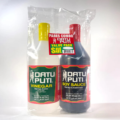 DATU PUTI SOY SAUCE & VINEGER COMBO, 2X1L