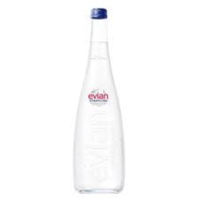 EVIAN SPARKLING NATURAL MINERAL WATER GLASS, 750ML