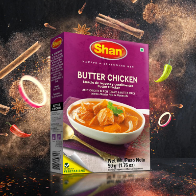 SHAN BUTTER CHICKEN RECIPE & MASALA MIX, 50G