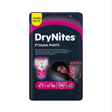 Huggies Drynites Pyjama Pants Age 4-7 Girls 17-30 Kg 16 Pants