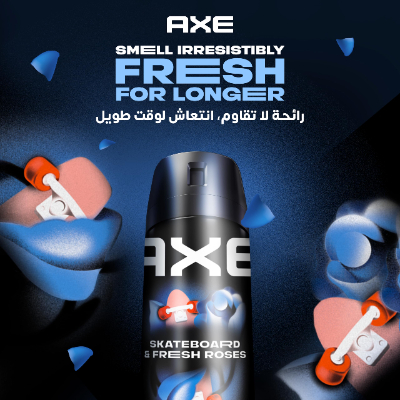 Axe Men Deodorant Body Spray for Long Lasting Odour Protection, Skateboard & Fresh Roses, 48 Hours of Freshness, 150ML