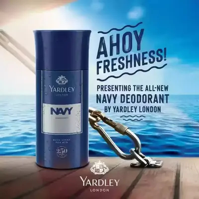 Yardley Navy Body Spray for Men, 150ML