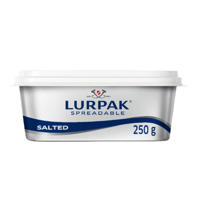 LURPAK SPREADABLE SALTED BUTTER, 250G