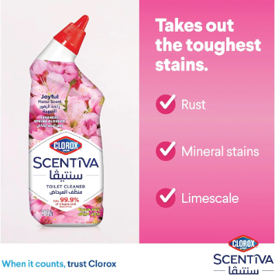 CLOROX SCENTIVA JAPANESE SPRING BLOSSOM MANUAL TOILET BOWL CLEANER, 709ML