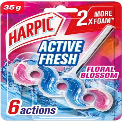 Harpic Active Fresh Floral Blossom Toilet Rim Block, 35gm