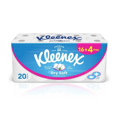 KLEENEX DRY SOFT 2PLY BATHROOM TISSUE ROLL, 12X200 PIECES