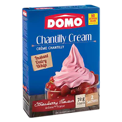 DOMO STRAWBERRY FLAVOR WHIPPED CREAM, 72G