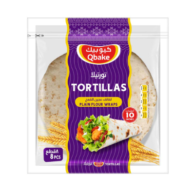 QBAKE TORTILLAS PLAIN 8PCS 420G