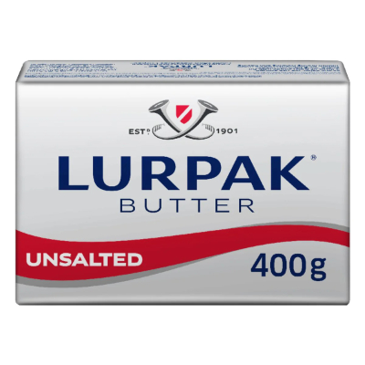 LURPAK UNSALTED BUTTER BLOCK, 400G