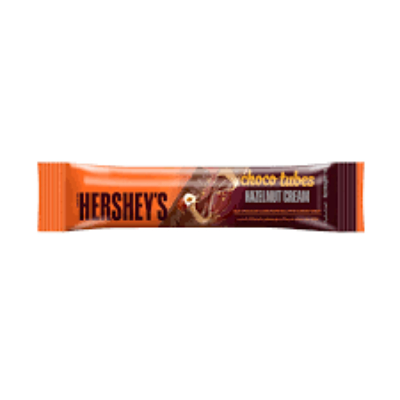 HERSHEY'S CHOCO TUBES WAFER ROLL WITH MILK CHOCOLATE & HAZELNUT CREAM, 18G