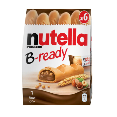 NUTELLA B-READY CHOCOLATE WAFER BAR (6 BARS), 132G