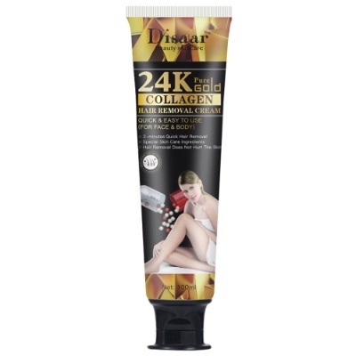 DISAAR 24K PURE GOLD COLLAGEN HAIR REMOVAL CREAM, 100ML