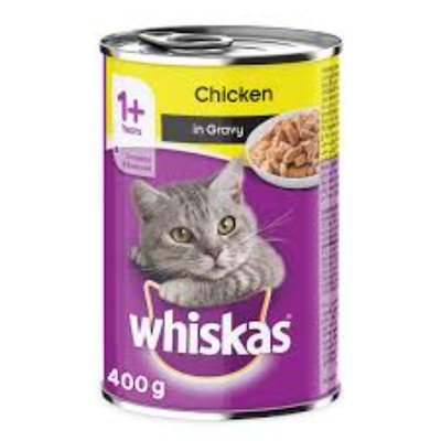 WHISKAS CHICKEN IN GRAVY WET CAT FOOD CAN, 400G
