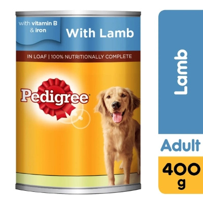 PEDIGREE WET DOG FOOD WITH LAMB, 400 G