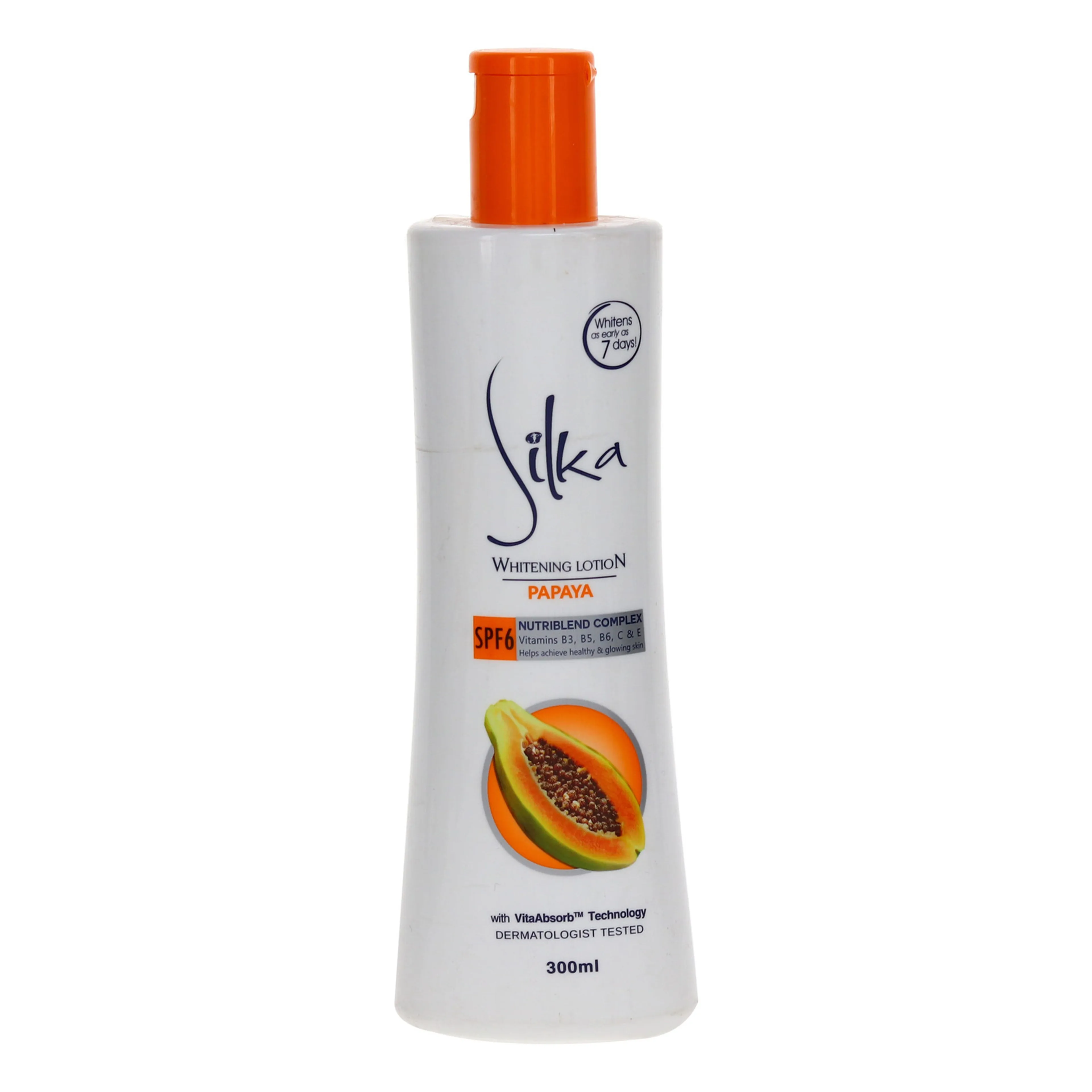 Silka Skin Whitening Lotion With Spf 6   Papaya 300 ML