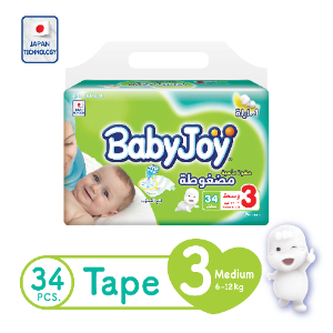 BABY JOY MEDIUM BABY DIAPERS NO.3, 34 DIAPERS
