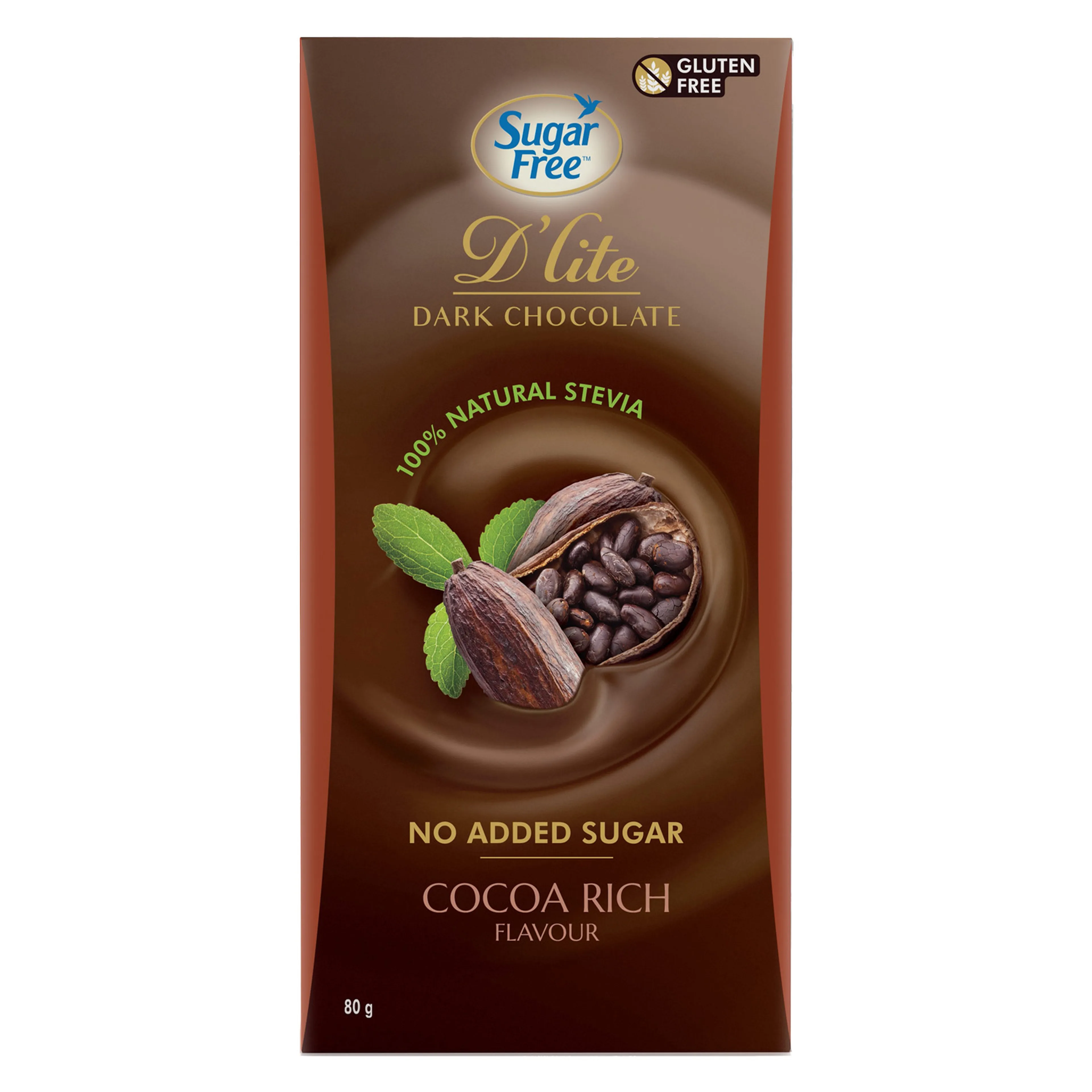 D'lite Sugar Free Dark Chocolate 80g