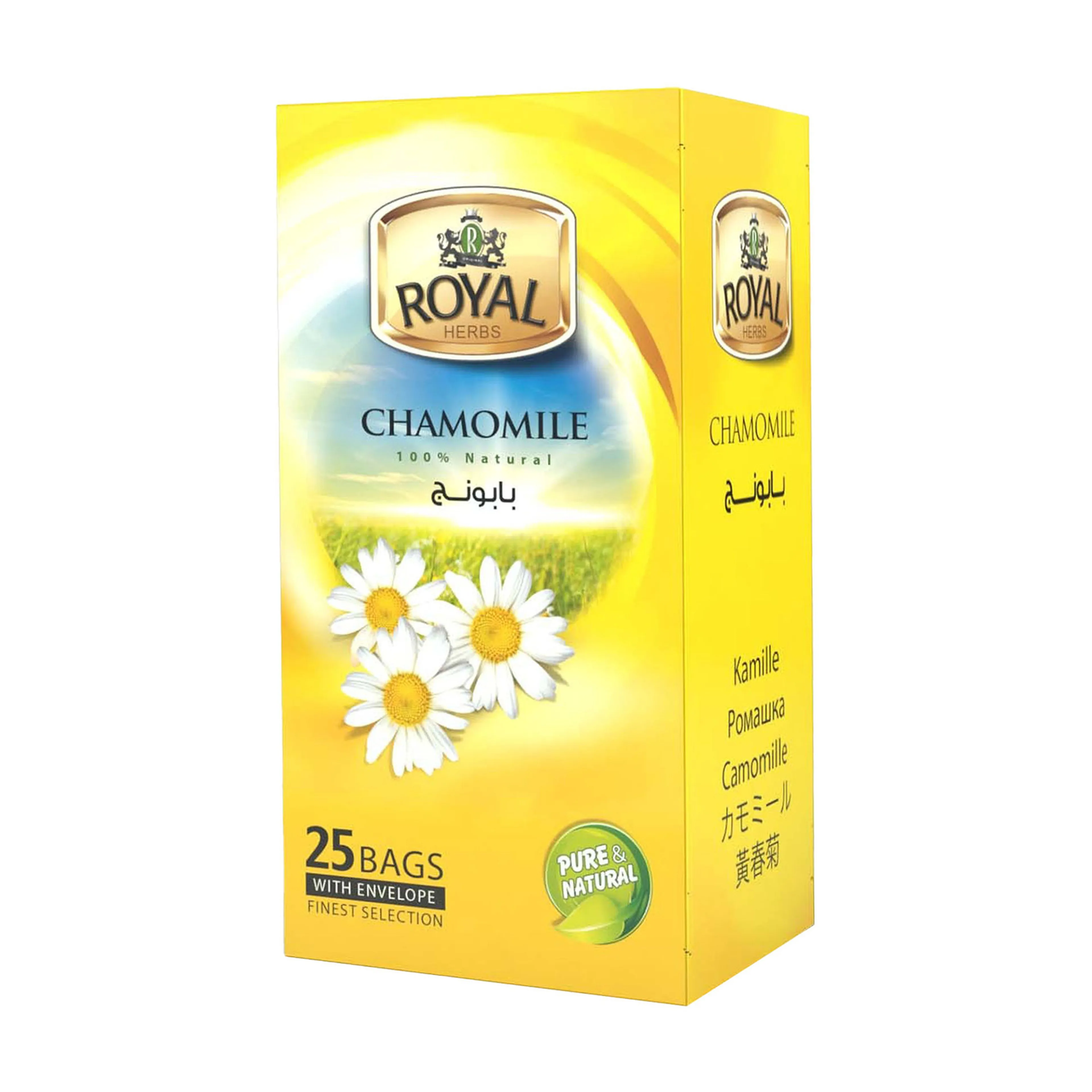 ROYAL HERBS TEA CHAMOMILE BAGS 25 PCS