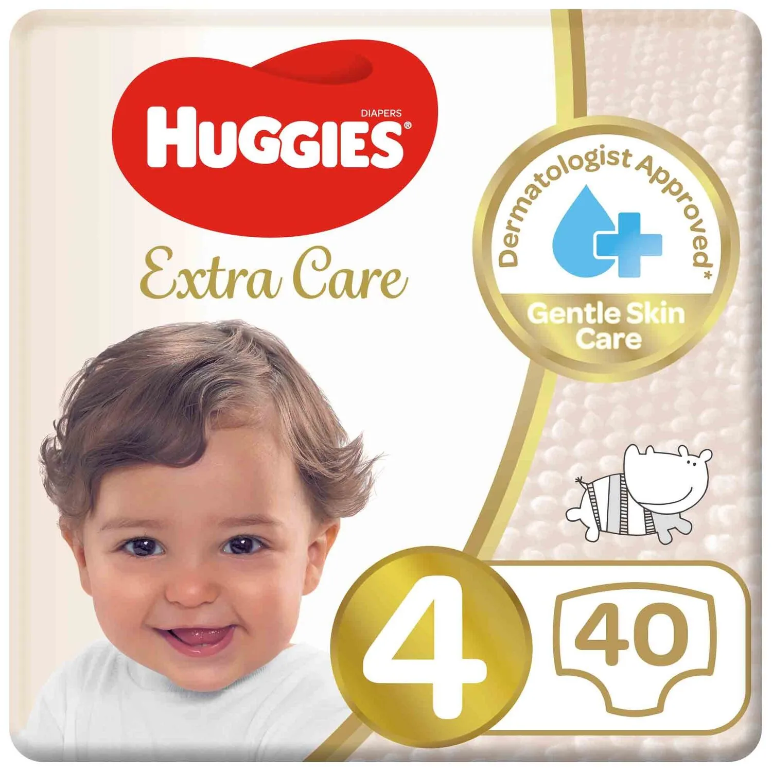 Huggies Extra Care Diapers Size 4 From 8-14kg, 40 Pieces