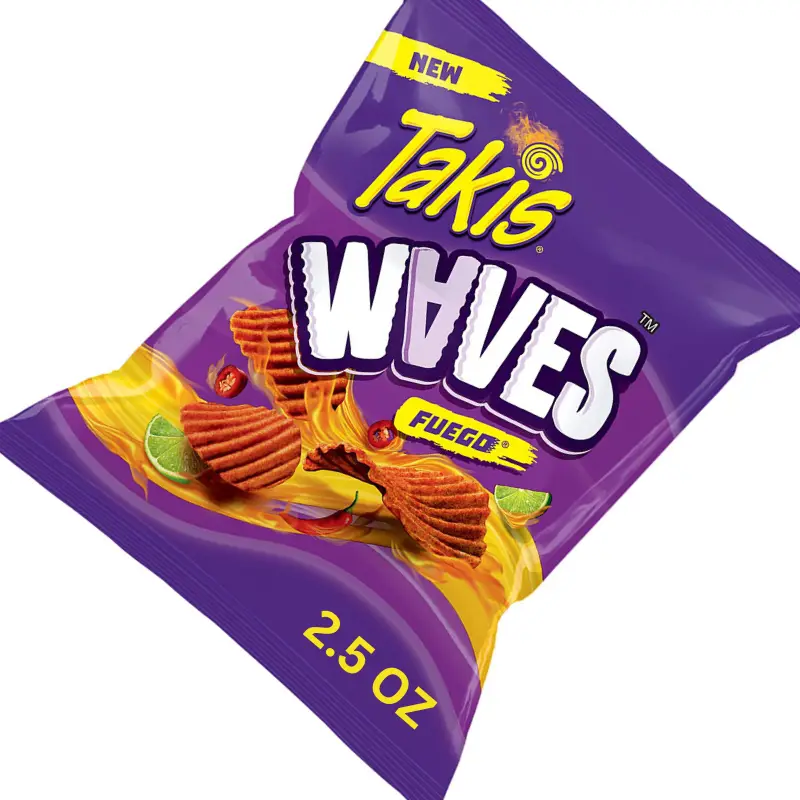 Waves Takis Waves Fuego Hot Chili Pepper & Lime Potato Chips, 71g