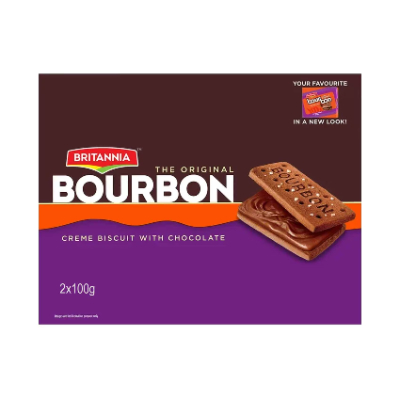 Britannia Bourbon Chocolate Flavoured Cream Biscuits, 200g