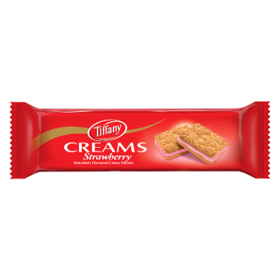 Tiffany Creams Strawberry Cream Sandwich Biscuits, 80g