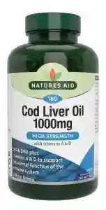 Natures Aid Cod Liver Oil 1000mg High Strength With Vitamins A&d 254GM