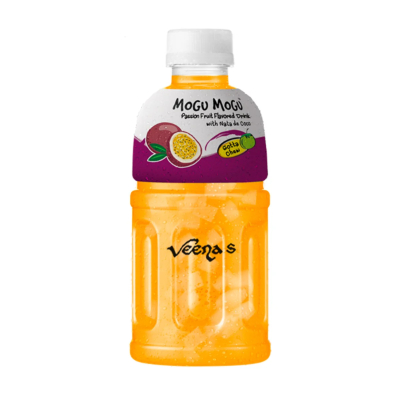 Mogu Mogu Passion Flavoured Drink With Nata De Coco, 320ML
