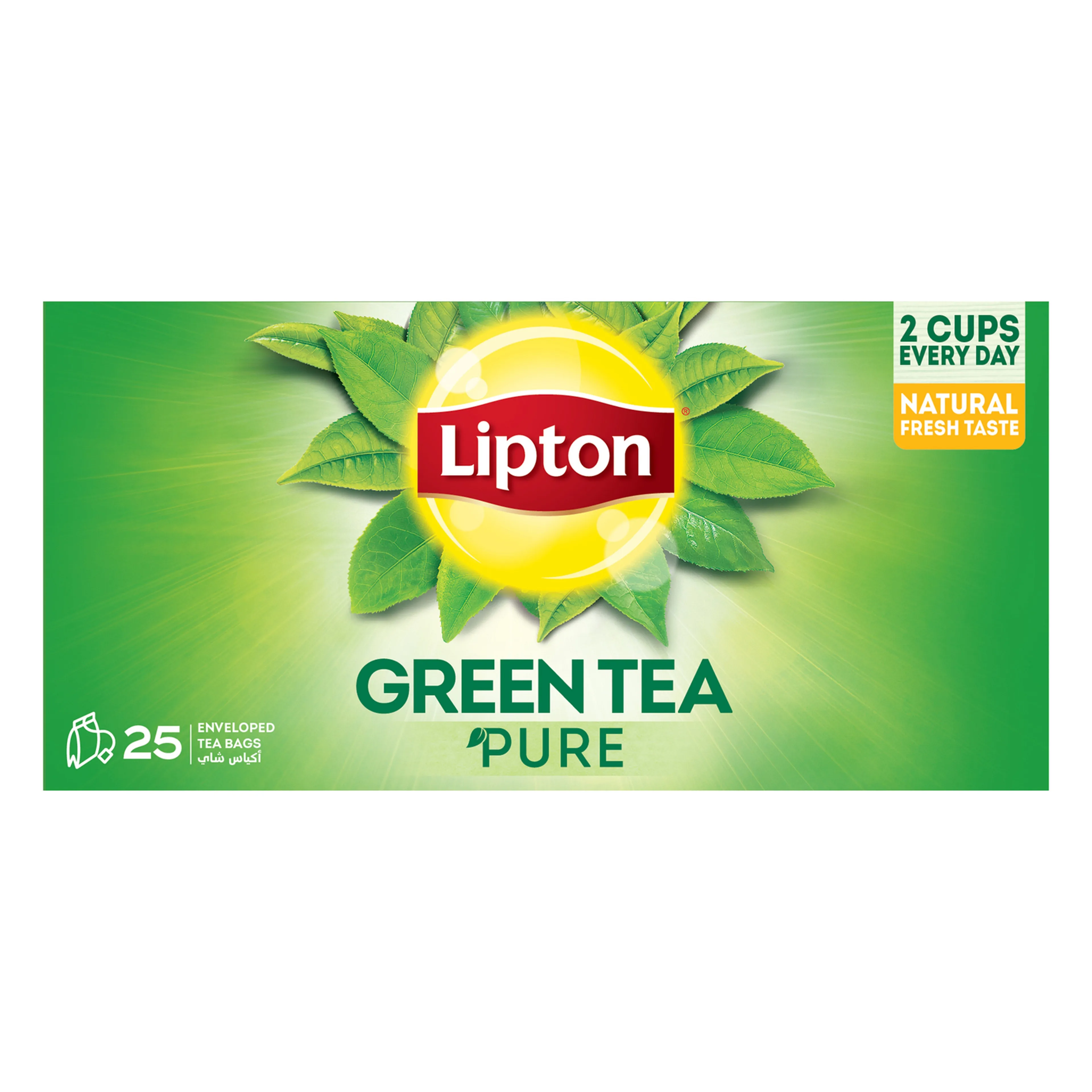 LIPTON GREEN TEA PURE ENVELOPE TEABAGS, 25 TEABAGS