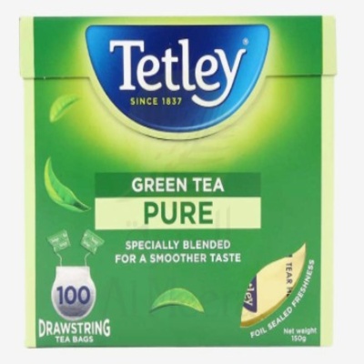 TETLEY GREEN TEA PURE BAGS, 100X150G