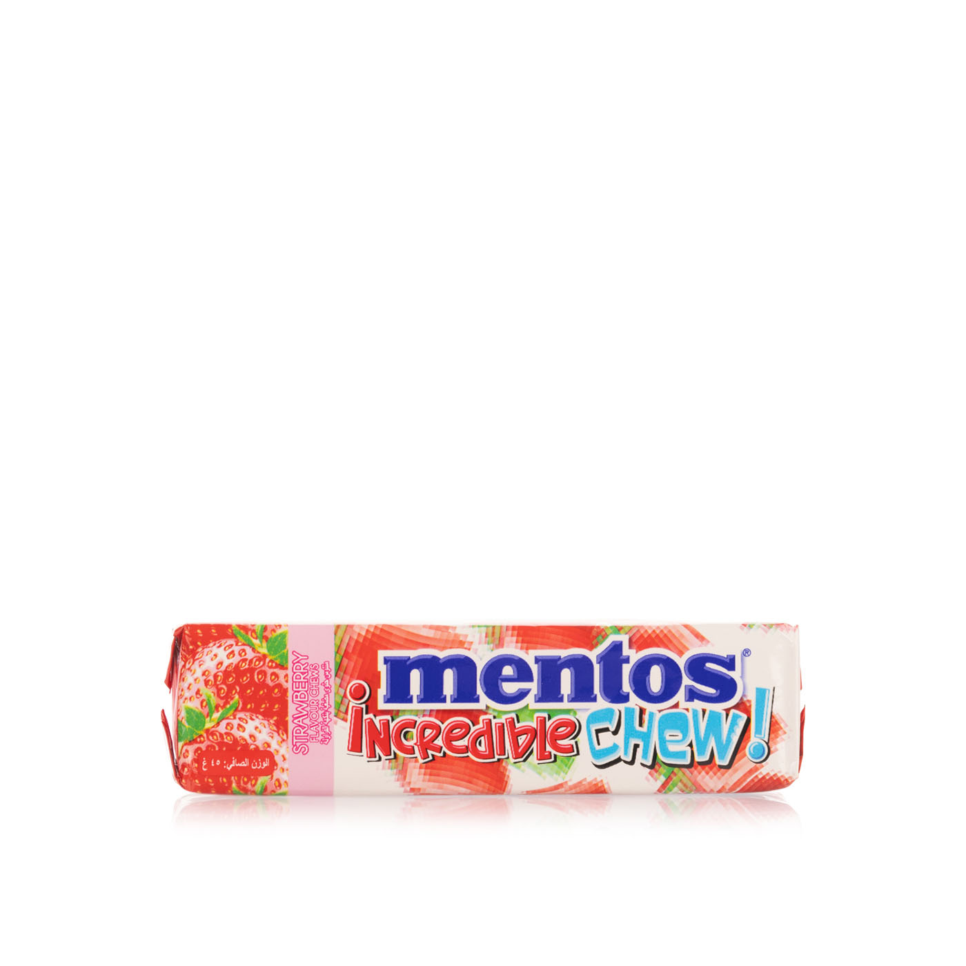 MENTOS INCREDIBLE STRAWBERRY CHEW CANDY, 45G