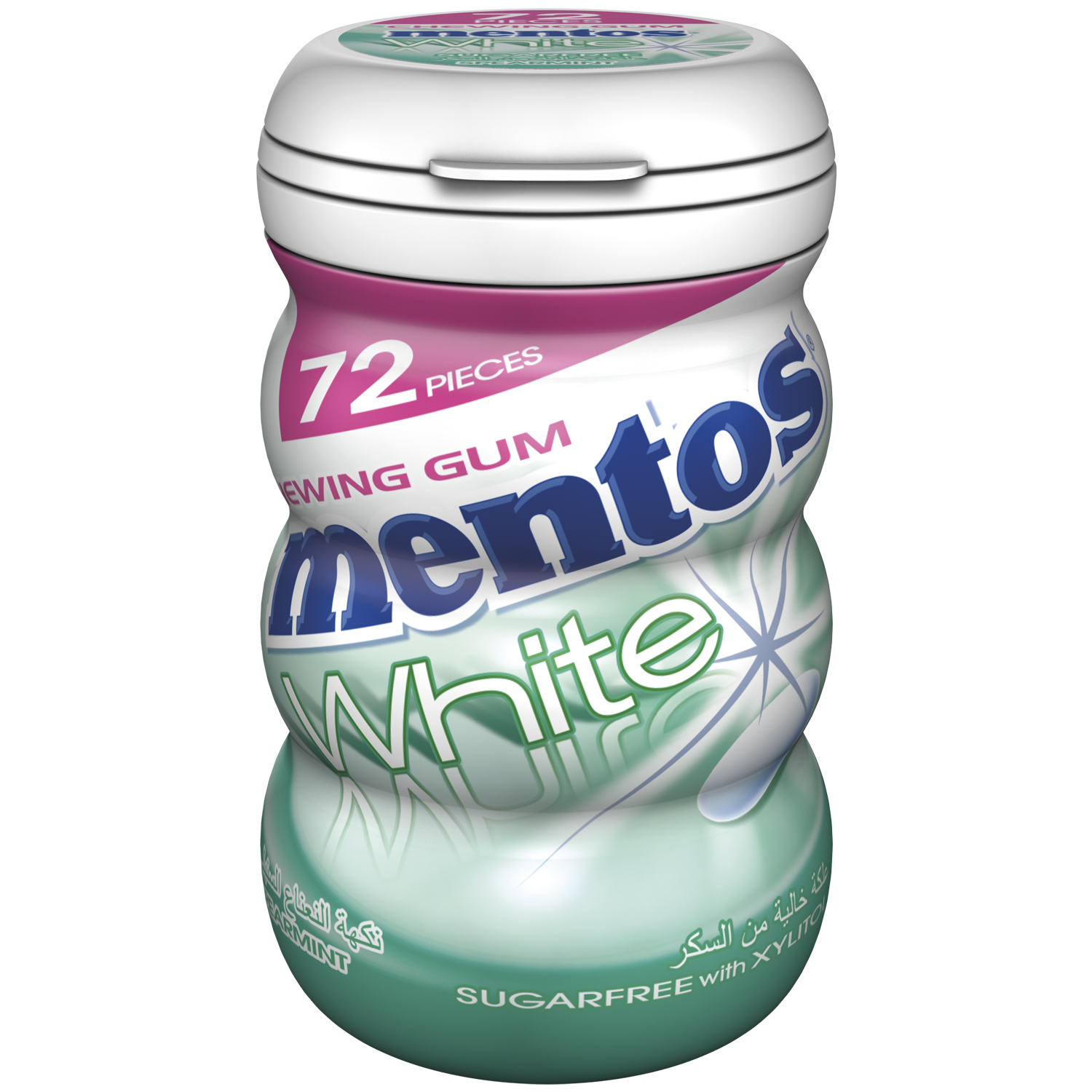 MENTOS WHITE SPEARMINT SUGAR FREE GUMS, 72 PIECES