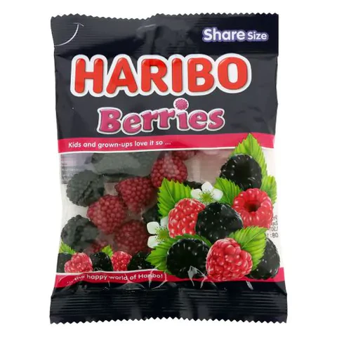 HARIBO BERRIES FRUIT FLAVOUR JELLY CANDY, 65G